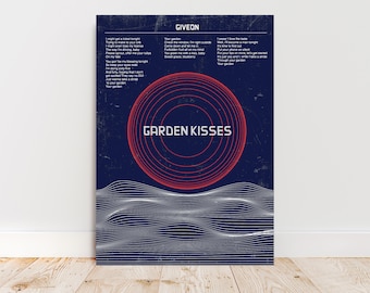 Poster Giveon di Garden Kisses con grafica minimalista e testo della canzone