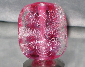 Hot Pink Dicroic Focal Lampwork glass bead - 3493
