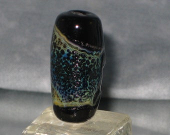 Black Silvered Glass Shard Focal Lampwork bead - 3266