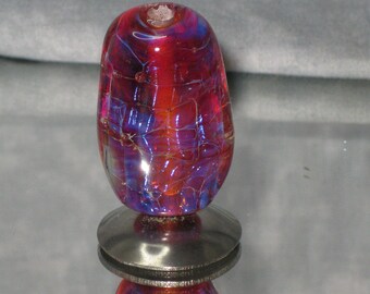 Hot Pink Silvered Focal Lampwork bead - 3413