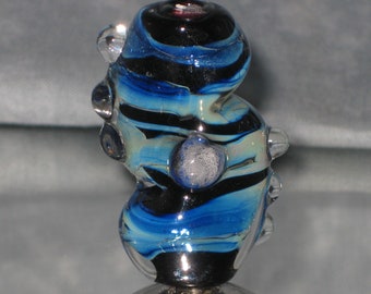 Royal Blue Silvered Focal Lampwork bead - 3259