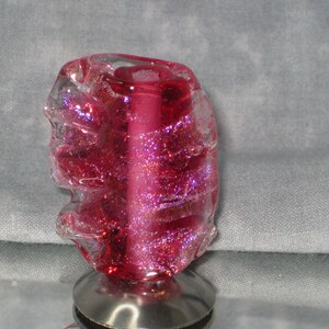 Hot Pink Dichroic Lampwork Artisan glass bead - 3557