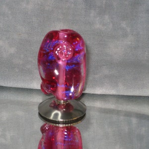 Hot Pink Dichroic Lampwork Artisan glass bead - 3572