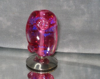 Hot Pink Dichroic Lampwork Artisan glass bead - 3572
