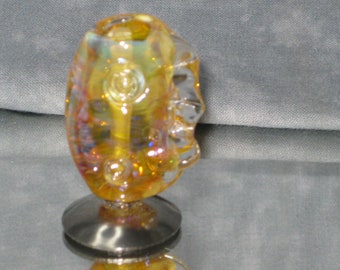 Golden yellow Silvered Focal Lampwork bead - 3525