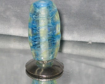 Light Blue Silvered Focal Lampwork bead - 3314