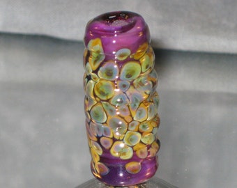 Purple Raku Lampwork Glass  Bead - 3292