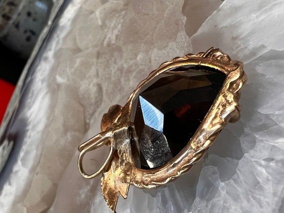 14K Yellow Gold and Smokey Topaz with Pearl Heart… - image 2