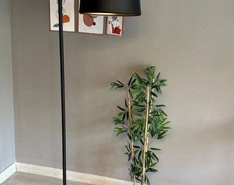 Decorative black metal floor lamp, Living room floor lamp