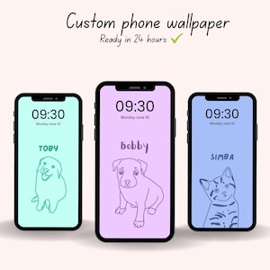 Personalized Pet Phone Wallpaper – Custom Bad Pet Portrait, Digital Download, Lock Screen Art for iPhone & Android, Unique Pet Background