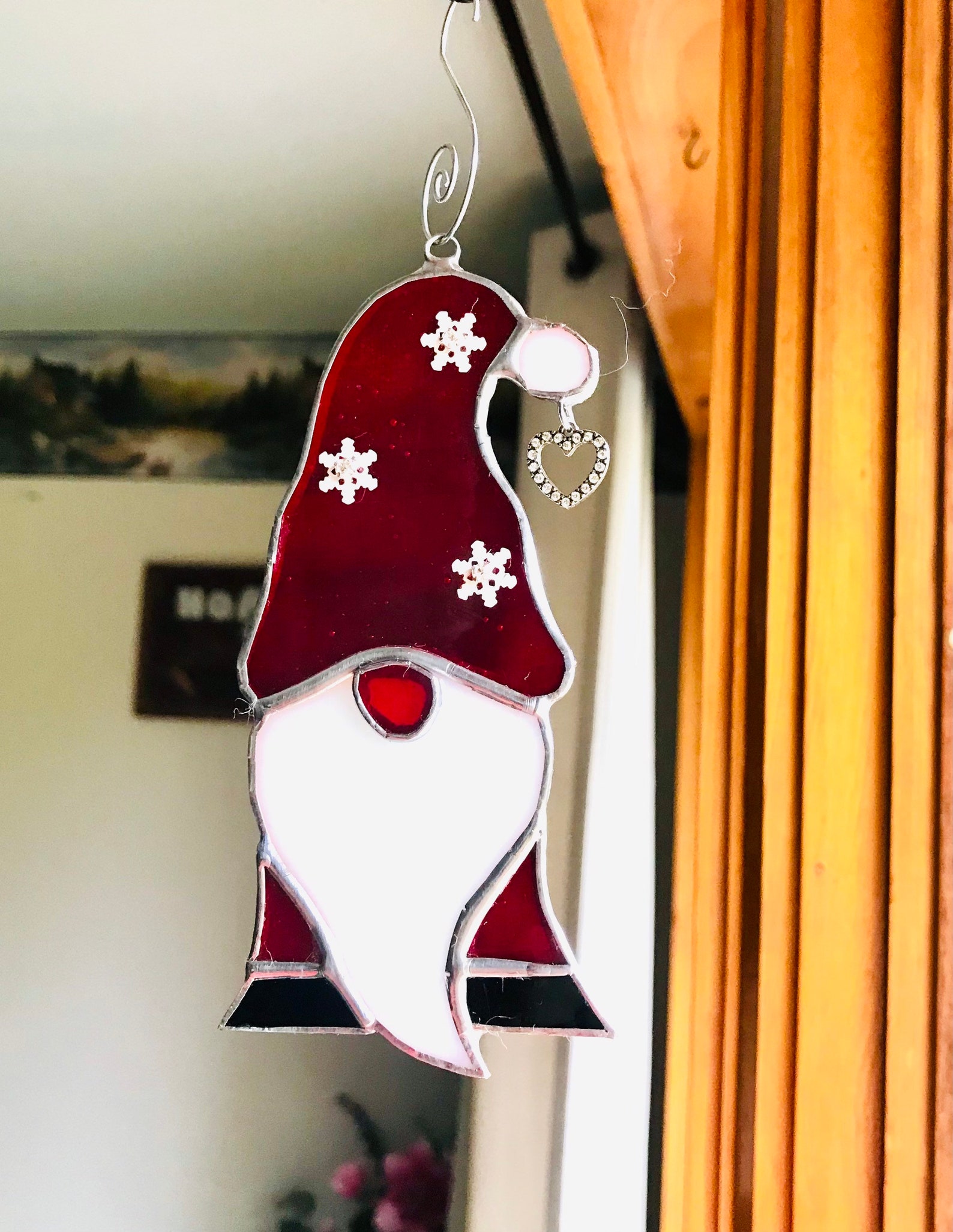 Stained Glass Christmas Gnome Tree Ornament W/ Rhinestones Etsy