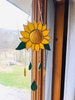 SUNFLOWER Stained Glass Wind Chime Sun Catcher Windchime Suncatcher By LaHeir 