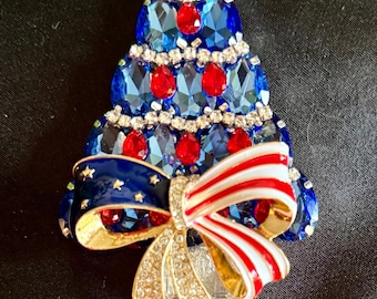 ICE クリスマスツリーブローチ　ビンテージ　Eisenberg　クリスマスピン ヴィンテージ ラインストーン クリスマスツリー ブローチピン サイン