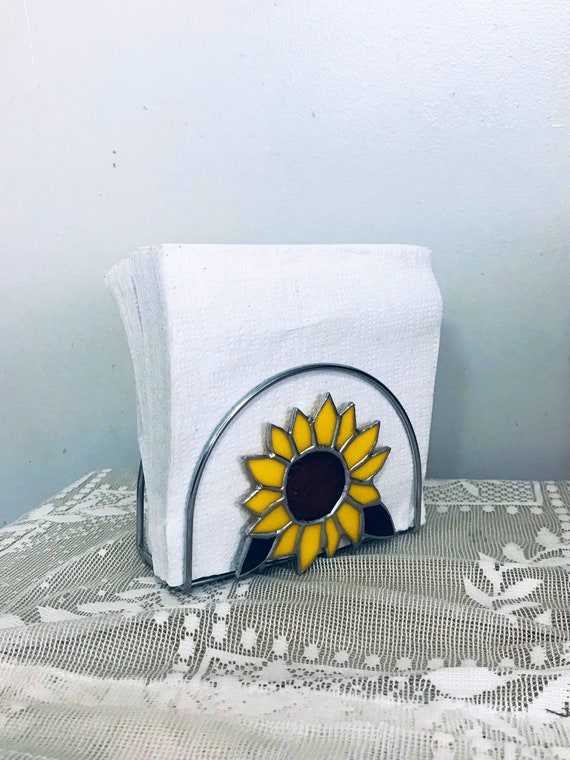 Sunflower Suncatcher Stained Glass Napkin Holder 