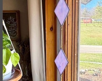 Stained Glass Window Hanging Suncatcher Streamer Sun Catcher Pink & Purple