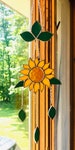 SUNFLOWER Wind Chimes Sun Catcher in Stained Glass 