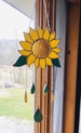 SUNFLOWER Stained Glass WindChime Sun Catcher Wind chime Suncatcher By LaHeir 