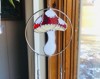 MUSHROOM Stained Glass WindChime Sun Catcher Wind chime Suncatcher By LaHeir