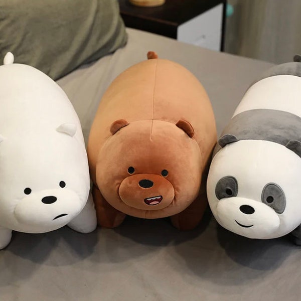 Kawaii We Bare Bears Plush Toys Grizzly Panda Ice Bear We Bare Bears Stuffed Dolls We Bare Bears Plushies Figures Gifts