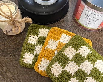Crochet Checkered Coaster