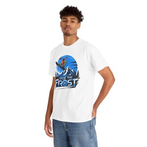 Snowboard T Shirt Ride The Frost, Snowboarding Tee, Winter Sports Shirt, Mountain Graphic Tee, Snowboard Gift, Ski Apparel image 10