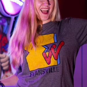 EVV Evansville Retro Shirt, 90&#39;s Themed Tee, Unisex, Mens, Womens, Hoosier Gift, Indiana, River City TShirt