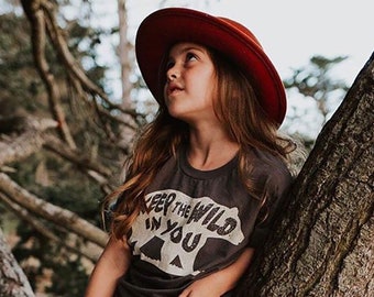 Keep the Wild in You T-Shirt, Kids Charcoal Gray Soft Style Shirt, Hipster Children's TShirt, Child Sizes Youth XS-XL, Nature Tee