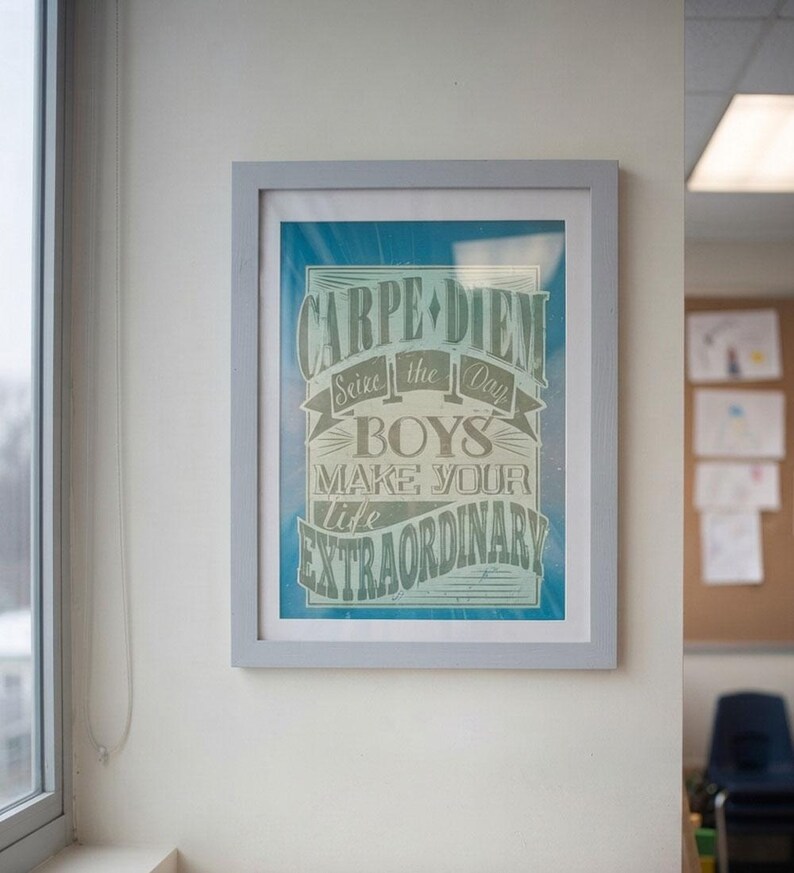 Carpe Diem Seize the Day Print – Dead Poets Society, Inspirational Wall Art image 4