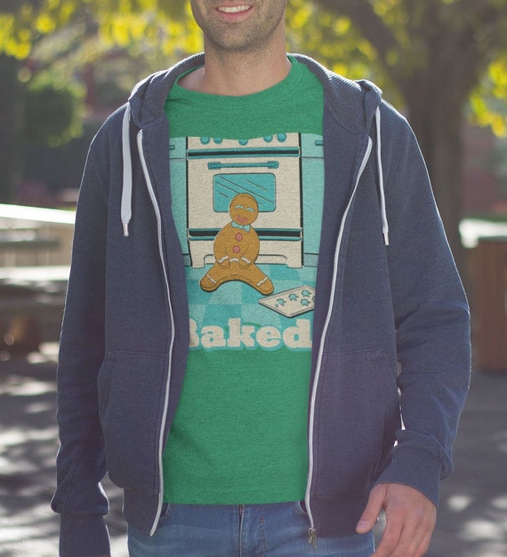 Get Baked Gingerbread Man Christmas Funny Xmas Black Crewneck Sweatshirt