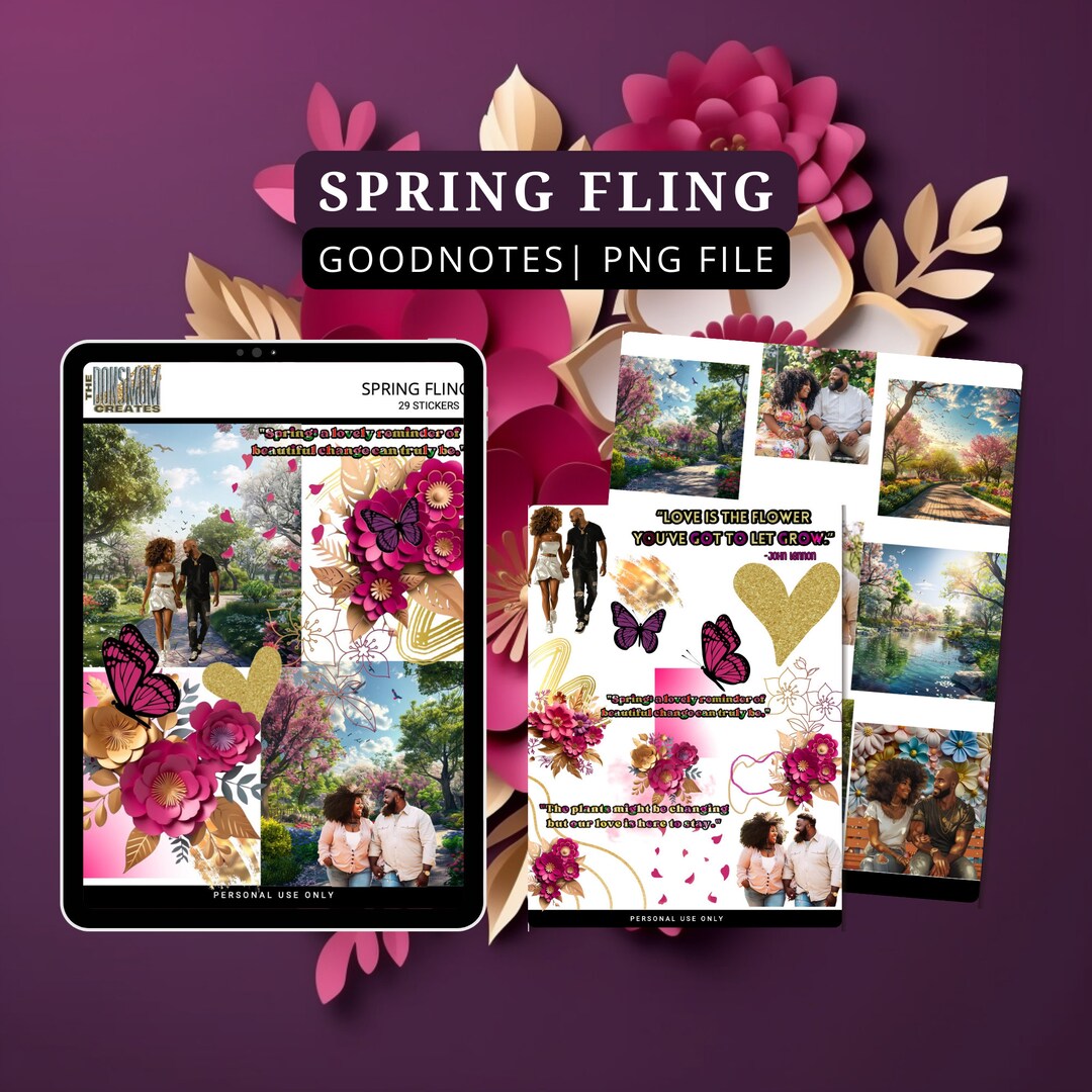 Spring Fling Digital Sticker Set - Etsy