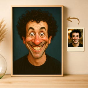 Custom Cartoon Portrait from Photo | Funny Digital Caricature | Personalized Gift for Friends or Couples | Downloadable Wall Art