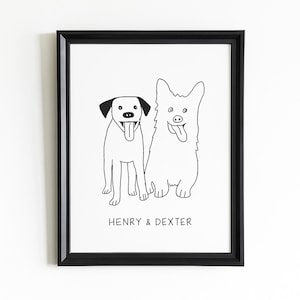CUSTOM UGLY PORTRAIT, Bad Portrait, Line Art, Line Drawing, Custom Portrait, Pet Portrait, Custom Dog Portrait, Custom Pet Art, Pet Drawing