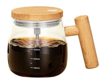 Electric Mixing Mug, 13.5oz Electric Self Mixing Cup with Lid, Self Stirring Coffee Cup