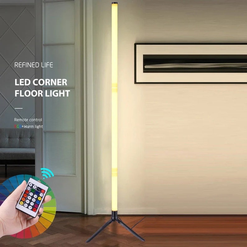 RGBIC Floor Lamp, LED Corner Lamp , Smart Modern Floor Lamp for Bedroom Living Room Gaming Room zdjęcie 1