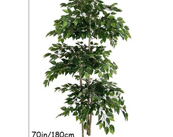 Evergreen Oasis: Lifelike Ficus Artificial Tree - Large Tropical Beauty with Real Touch Leaves for Home, Garden, and Shop Décor