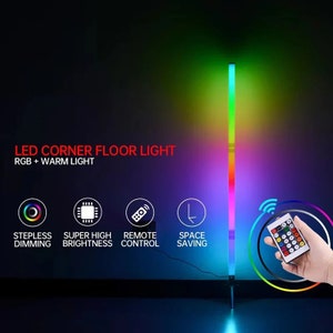 RGBIC Floor Lamp, LED Corner Lamp , Smart Modern Floor Lamp for Bedroom Living Room Gaming Room zdjęcie 3