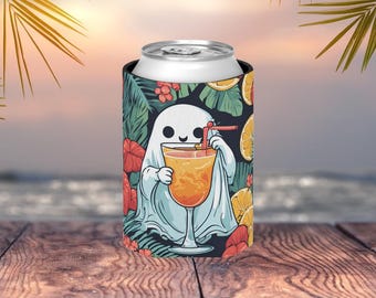 Süßer Geist Dosenkühler | Tropischer Halloween Cozie