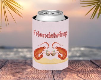 Enfriador de latas Best Friends, divertido soporte para bebidas, regalo para vacaciones en la playa, decoración de vida marina tropical, Kozie para bebidas costeras