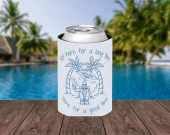 Summerween Skeleton Can Cooler: Spooky Beach Drink Sleeve