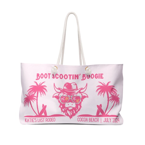 Coastal Cowgirl Beach Bag | Custom Bachelorette Bag | Oversized Weekender Bag