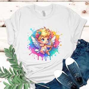 Cupid&#39;s Favorite T-Shirt, Valentine&#39;s Day Tees, Hearts and Wings, Cupid&#39;s Arrow, Couple&#39;s shirt, Bella Canva 3001U Plus Size