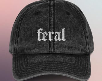 Feral Embroidered Vintage Cotton Twill Cap
