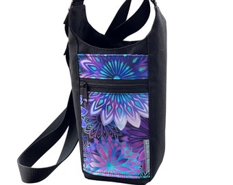 Stanley Water Bottle Crossbody Bag, H2O 2GO Sling, Water Bottle Drink Holder Purse, Cell Pocket, Zippered Pocket Drawstring Top, Purple