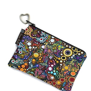 Cute Small Zipper Pouch - Small Makeup Bag -  Perfect Zipper Pencil Pouch - Boho Zipper Pouch - Happy Fabric