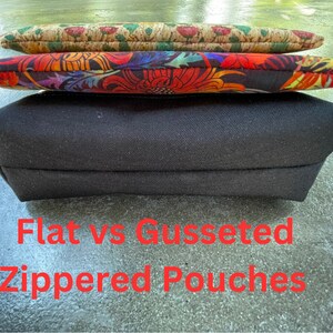 Large Gusseted Zippered Pouch Charger Pouch MADE in USA Cosmetic Bag Travel Bag Watercolor Floral Fabric Waterproof Lining Fabric image 7