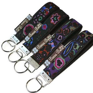 READY TO SHIP - Key Fob Wristlet - keyfob - key chain - Keychain Wristlet - Borsa Bella - Starry Night Fabric