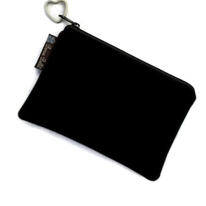 Jolie petite pochette à fermeture éclair - petite trousse de maquillage - pochette à crayons à fermeture éclair parfaite - pochette bohème à fermeture éclair - tissu en coton noir uni