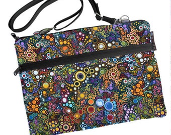 11 inch laptop Sleeve Women 11" Macbook Bag - FAST SHIPPING - 12 inch tablet Bag, iPad Bag - Adjustable Strap, Colorful Happy Dot Fabric