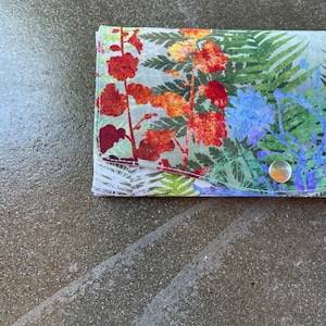 RFID Wallet Women Slim Wallet Women RFID Protected Fabric Wallet Cell Phone Wallet Fern and Floral Design Wallet image 6