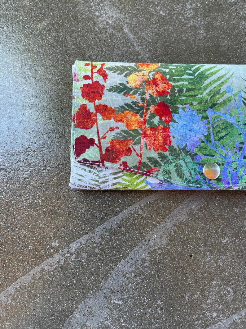 RFID Wallet Women Slim Wallet Women RFID Protected Fabric Wallet Cell Phone Wallet Fern and Floral Design Wallet image 6